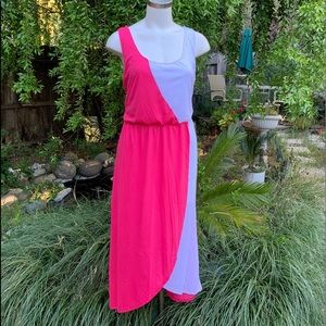 CHERRY KRAVE Pink White 2 Tone Maxi Dress Plus 1X